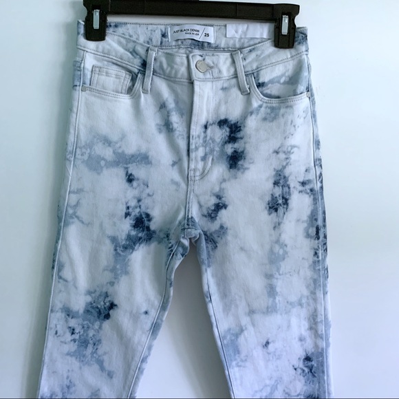 Just Black Denim Women’s Tie Dye High Waisted Slim Cropped Jeans - Picture 2 of 7